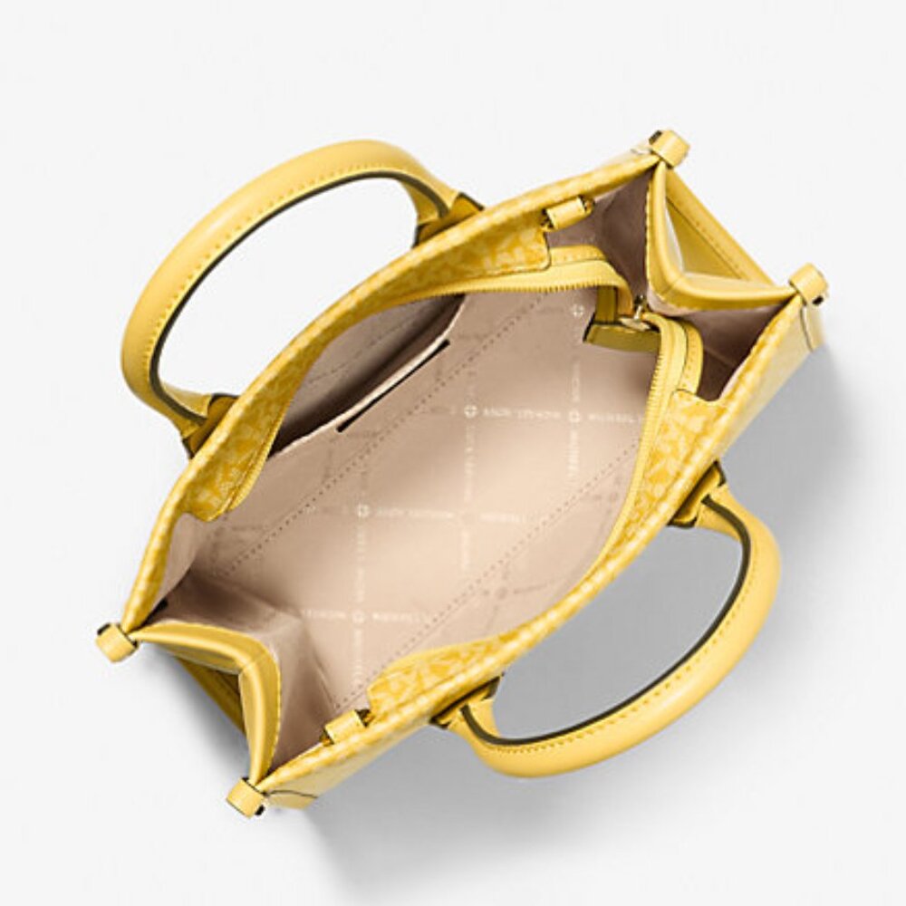 New Michael Kors Mirella Small Ombré Signature Logo Crossbody Bag Daisy Yellow - Picture 3 of 3